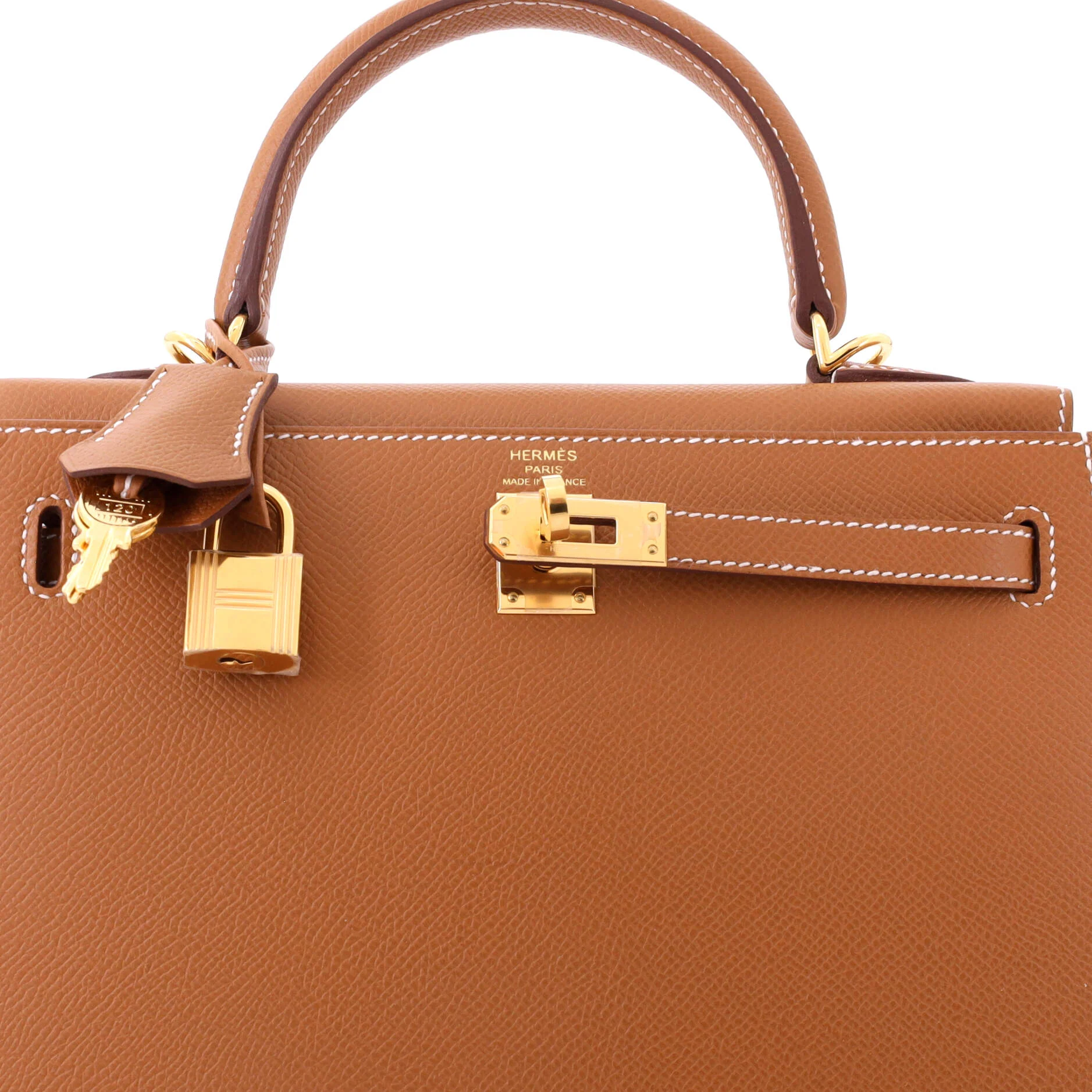 Kelly Handbag Gold Epsom with Gold Hardware 25 - Image 6