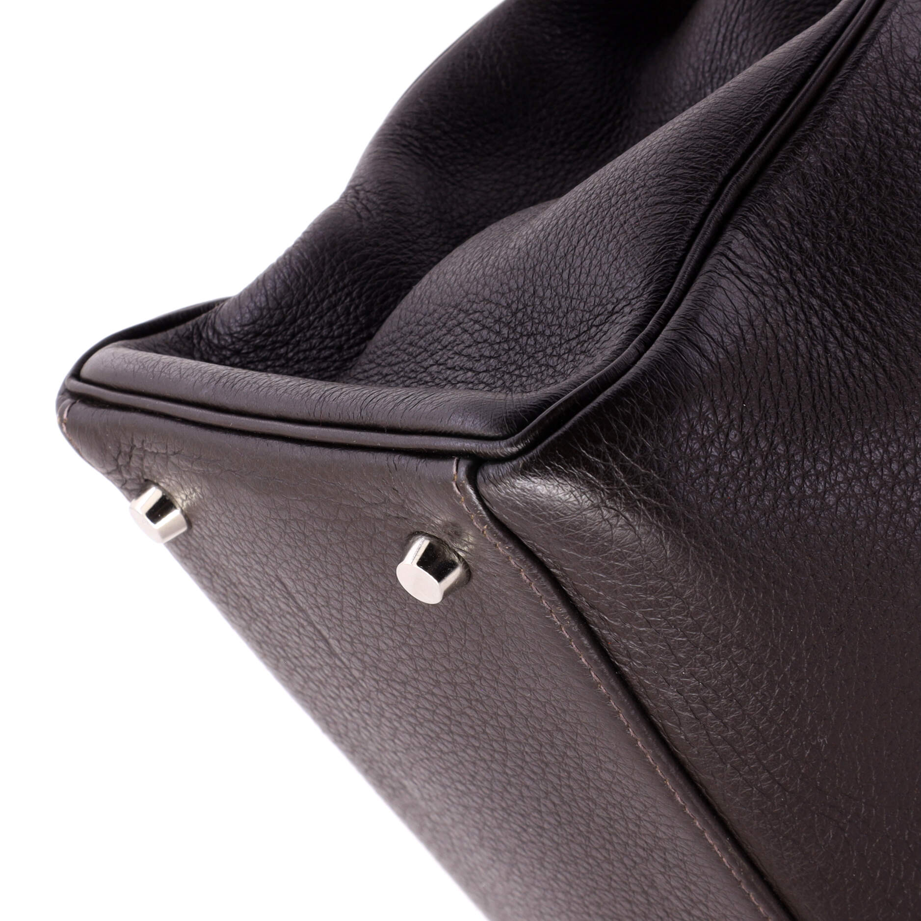 Kelly Handbag Havane Togo with Brushed Palladium Hardware 35 - Image 8