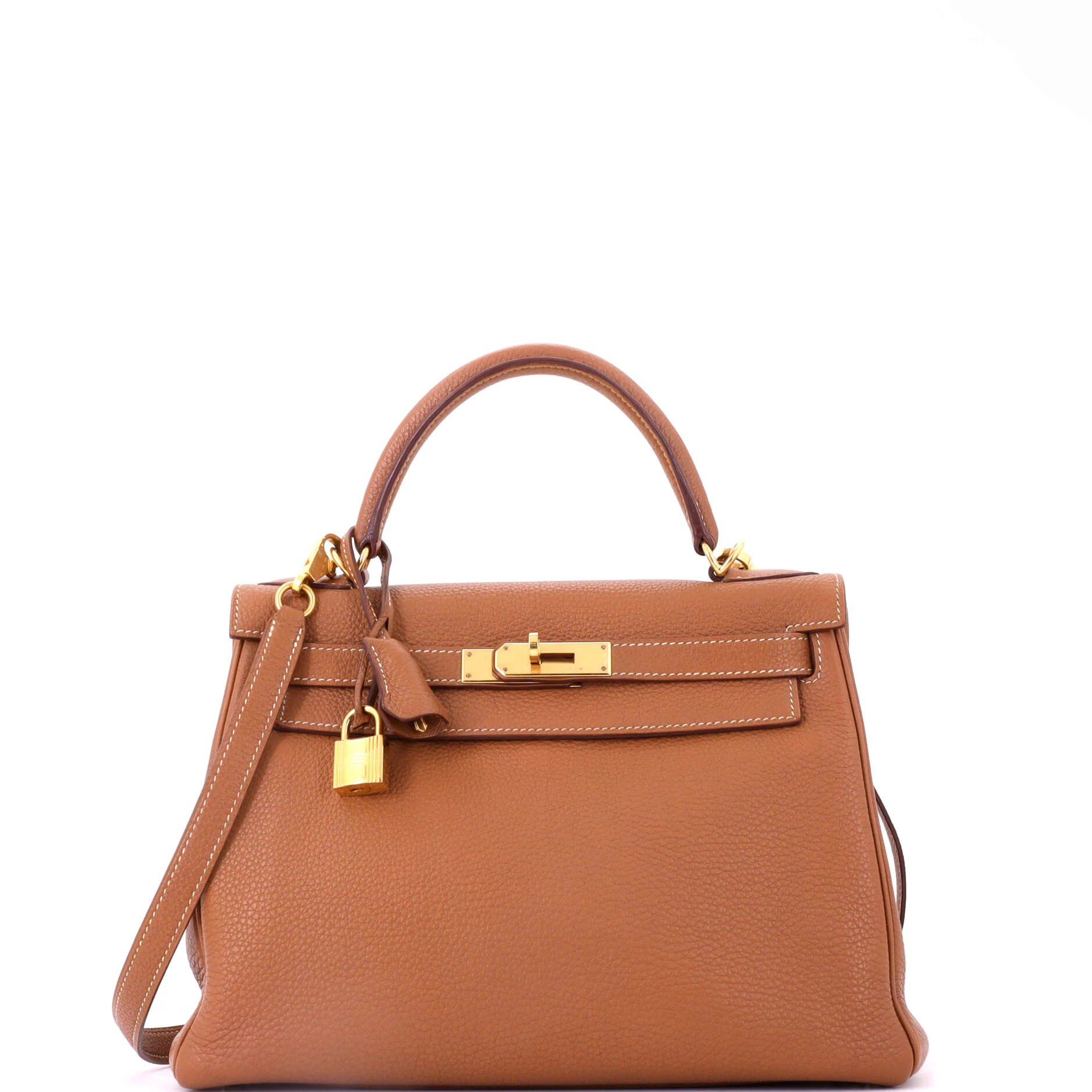 Kelly Handbag Gold Togo with Gold Hardware 28