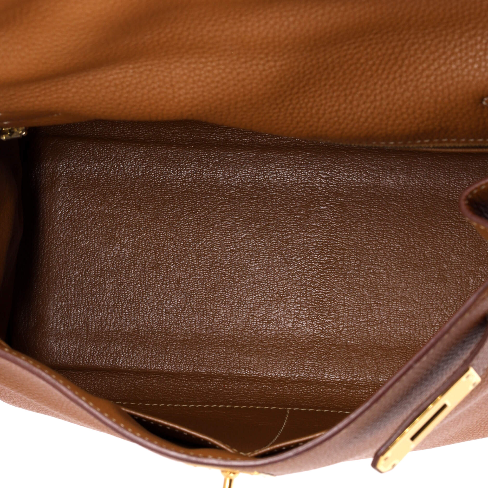 Kelly Handbag Gold Togo with Gold Hardware 28 - Image 5