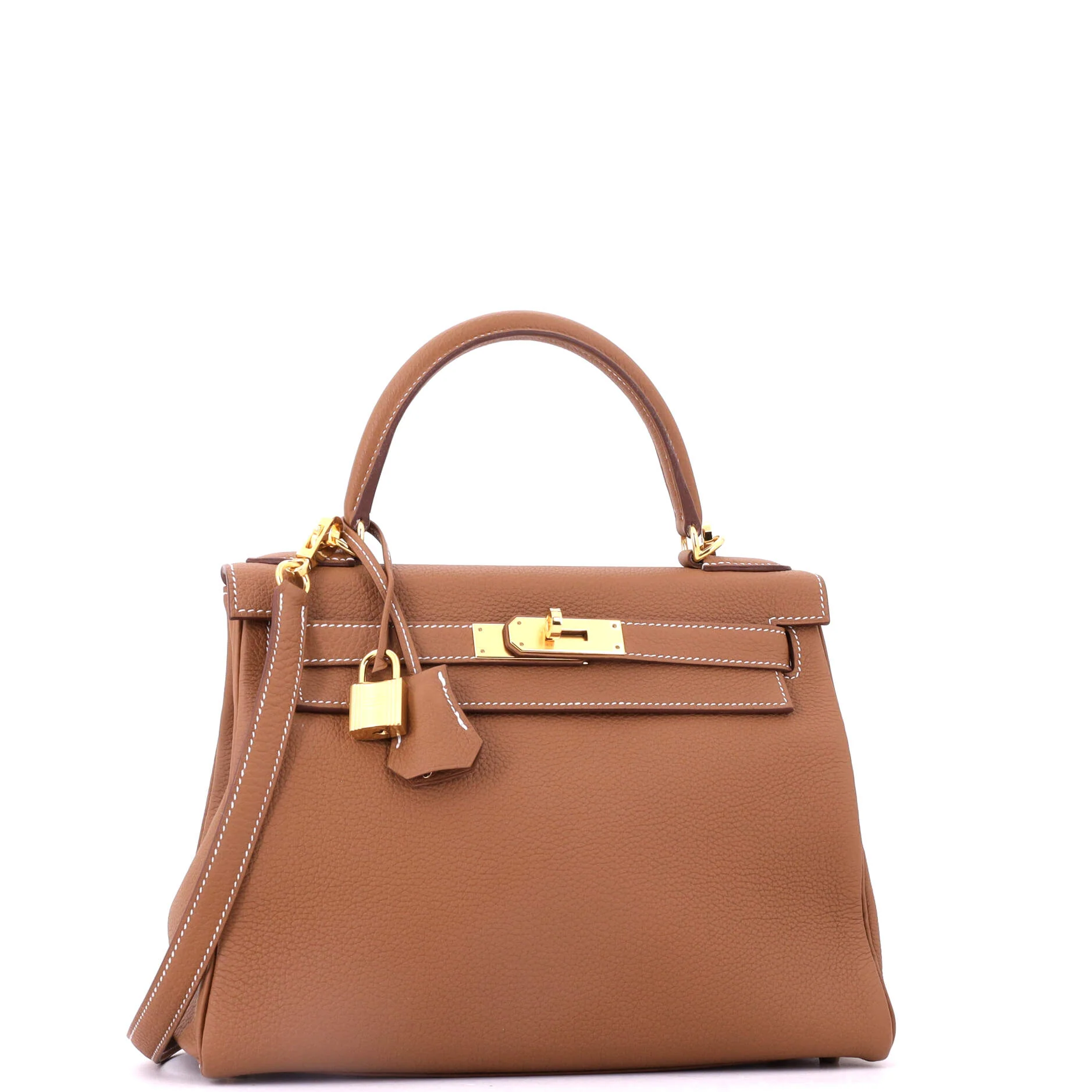 Kelly Handbag Gold Togo with Gold Hardware 28 - Image 3