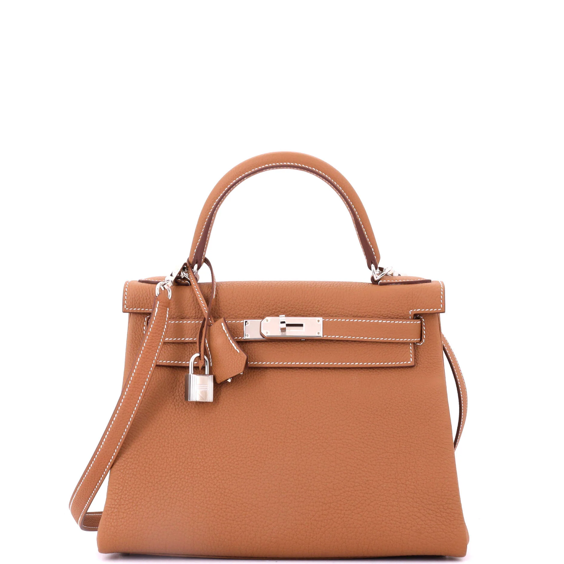 Kelly Handbag Gold Togo with Palladium Hardware 28