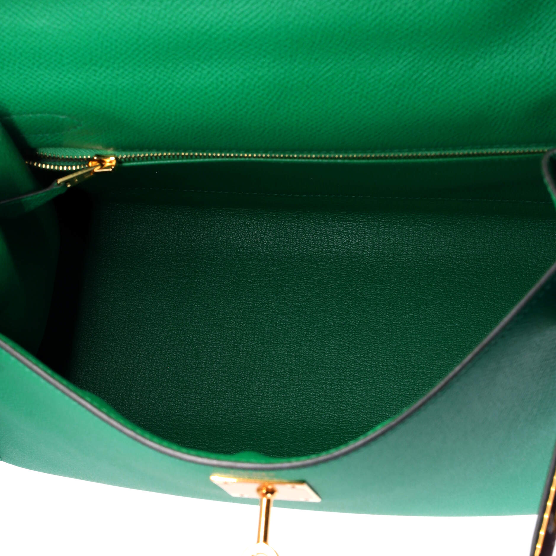 Kelly Handbag Vert Jade Epsom with Gold Hardware 28 - Image 6