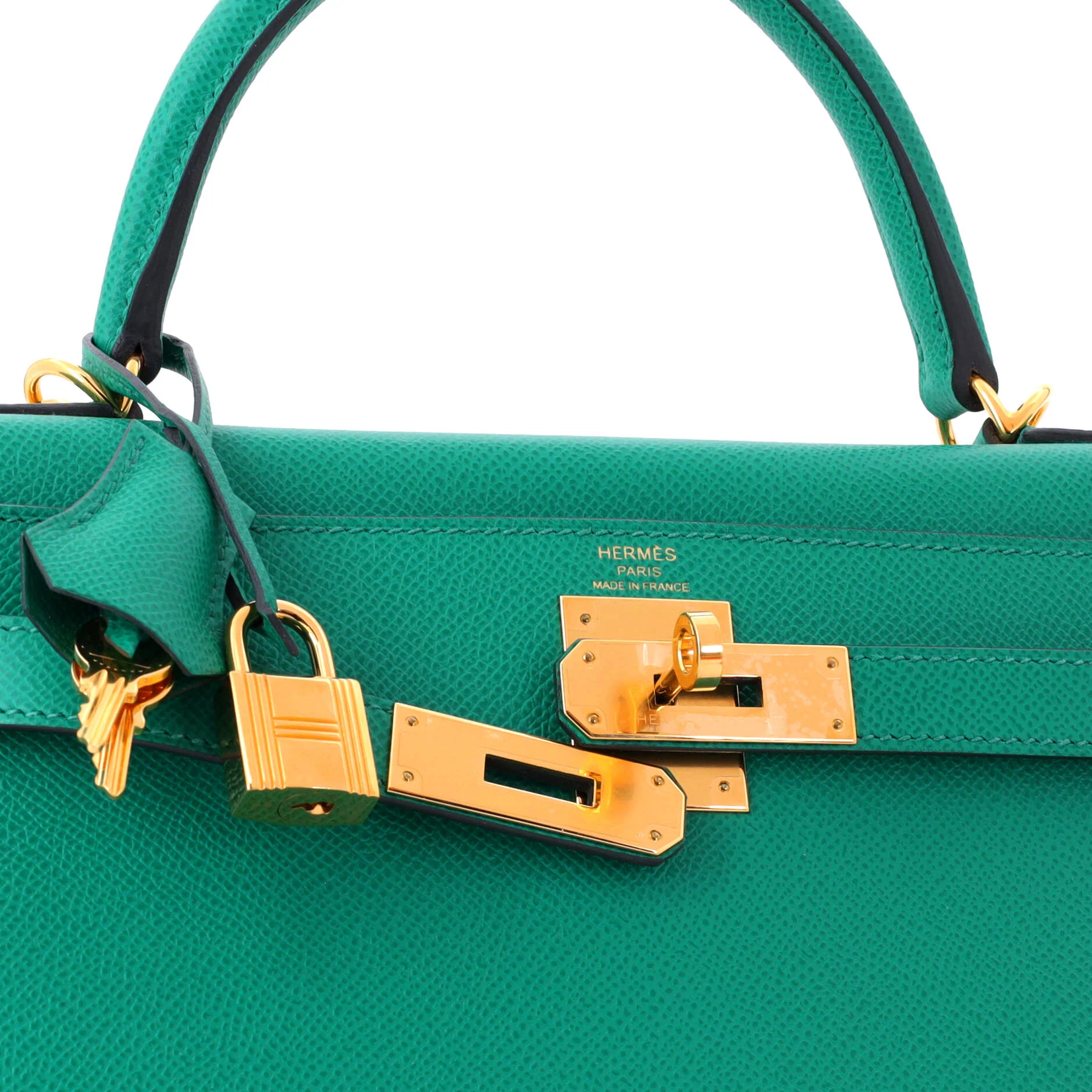 Kelly Handbag Vert Jade Epsom with Gold Hardware 28 - Image 7