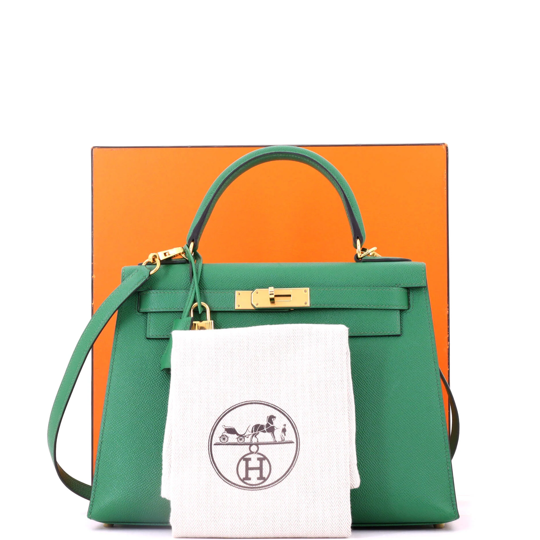Kelly Handbag Cactus Epsom with Gold Hardware 28 - Image 2