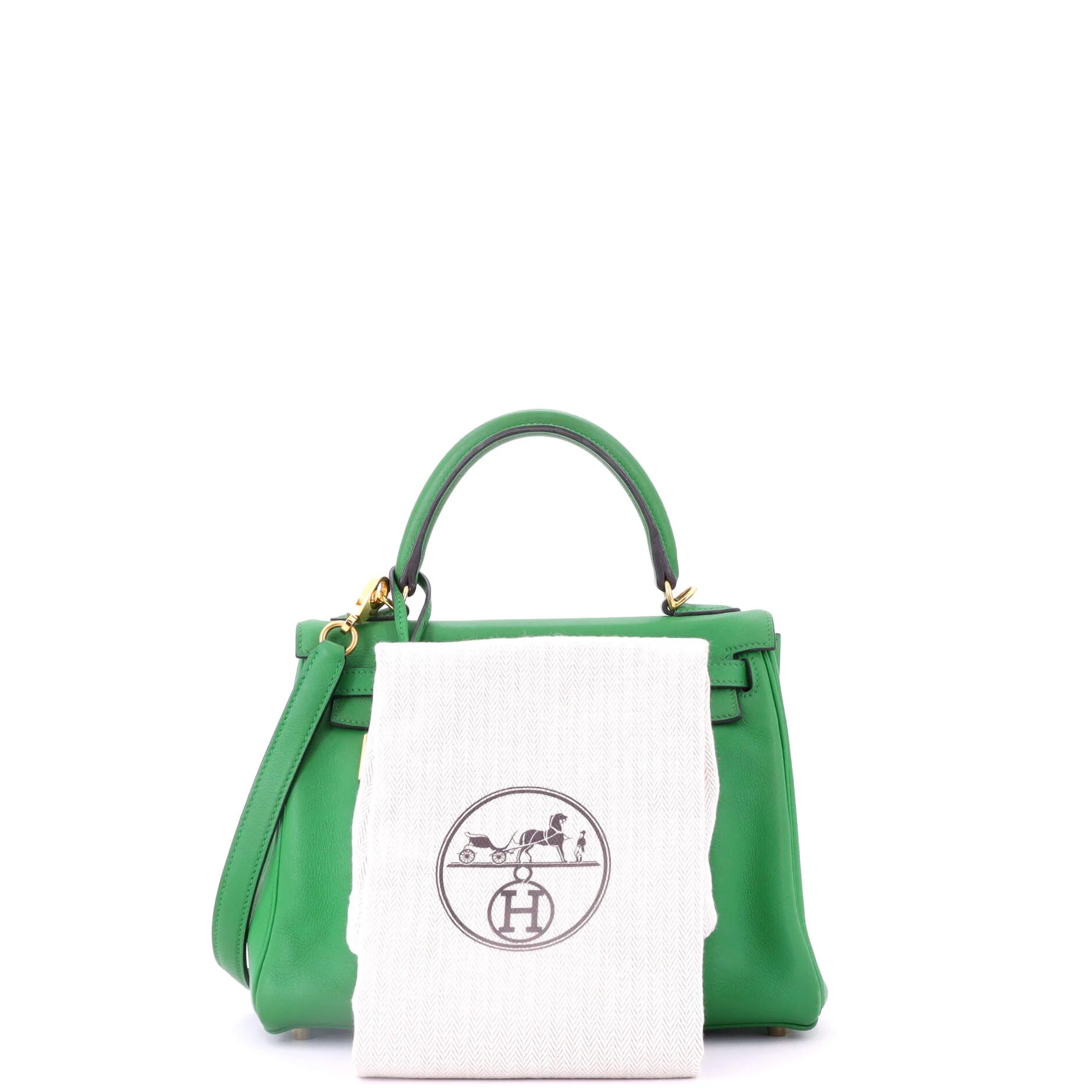 Kelly Handbag Bamboo Swift with Gold Hardware 25 - Image 2