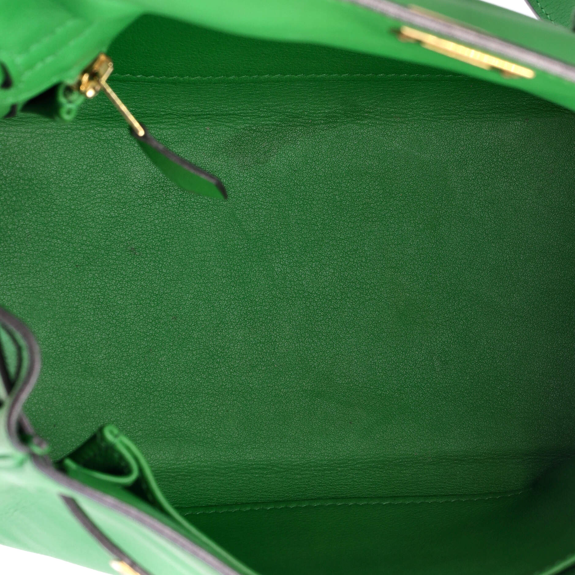 Kelly Handbag Bamboo Swift with Gold Hardware 25 - Image 6