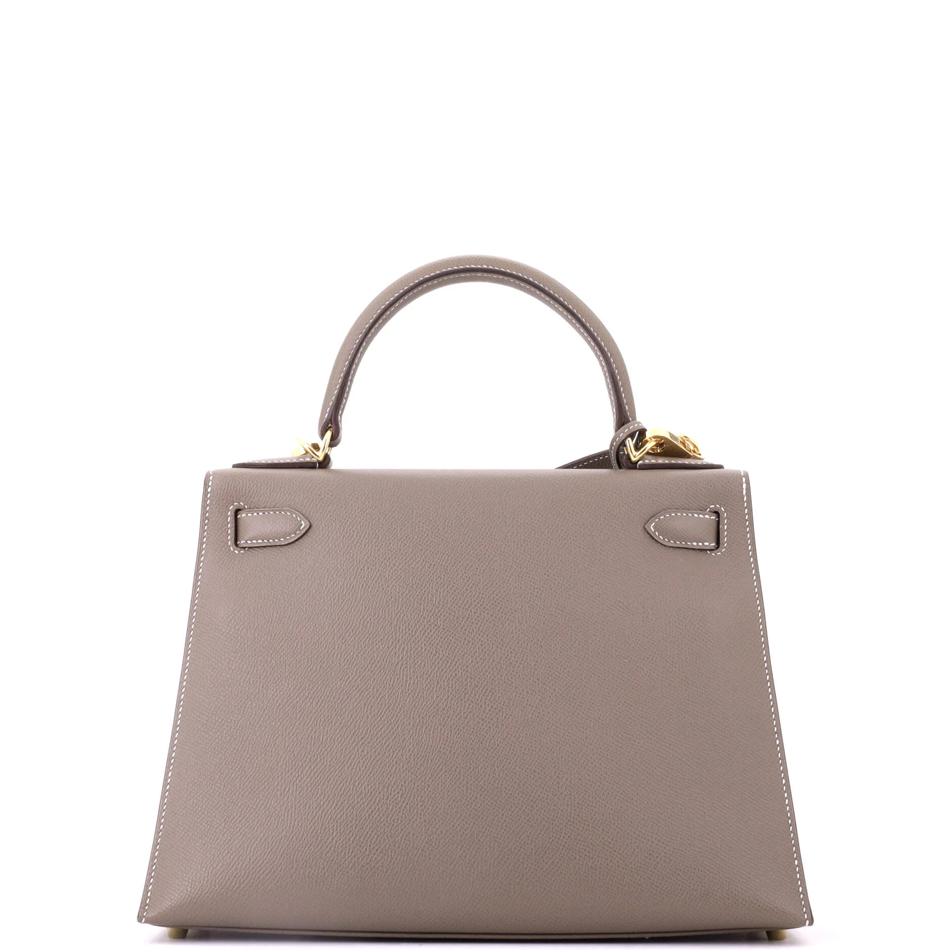 Kelly Handbag Grey Epsom with Gold Hardware 28 - Image 4