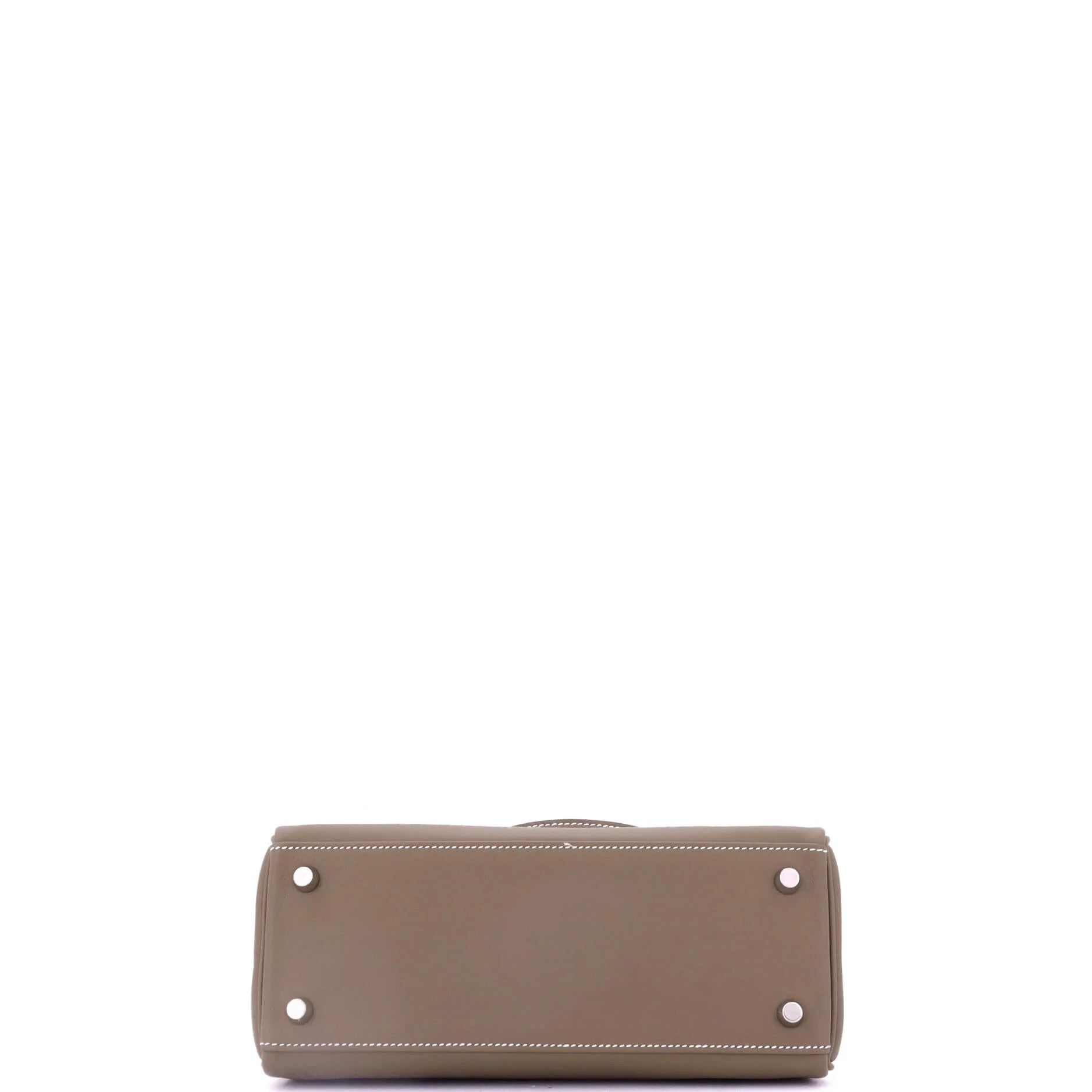 Kelly Handbag Grey Swift with Palladium Hardware 25 - Image 5