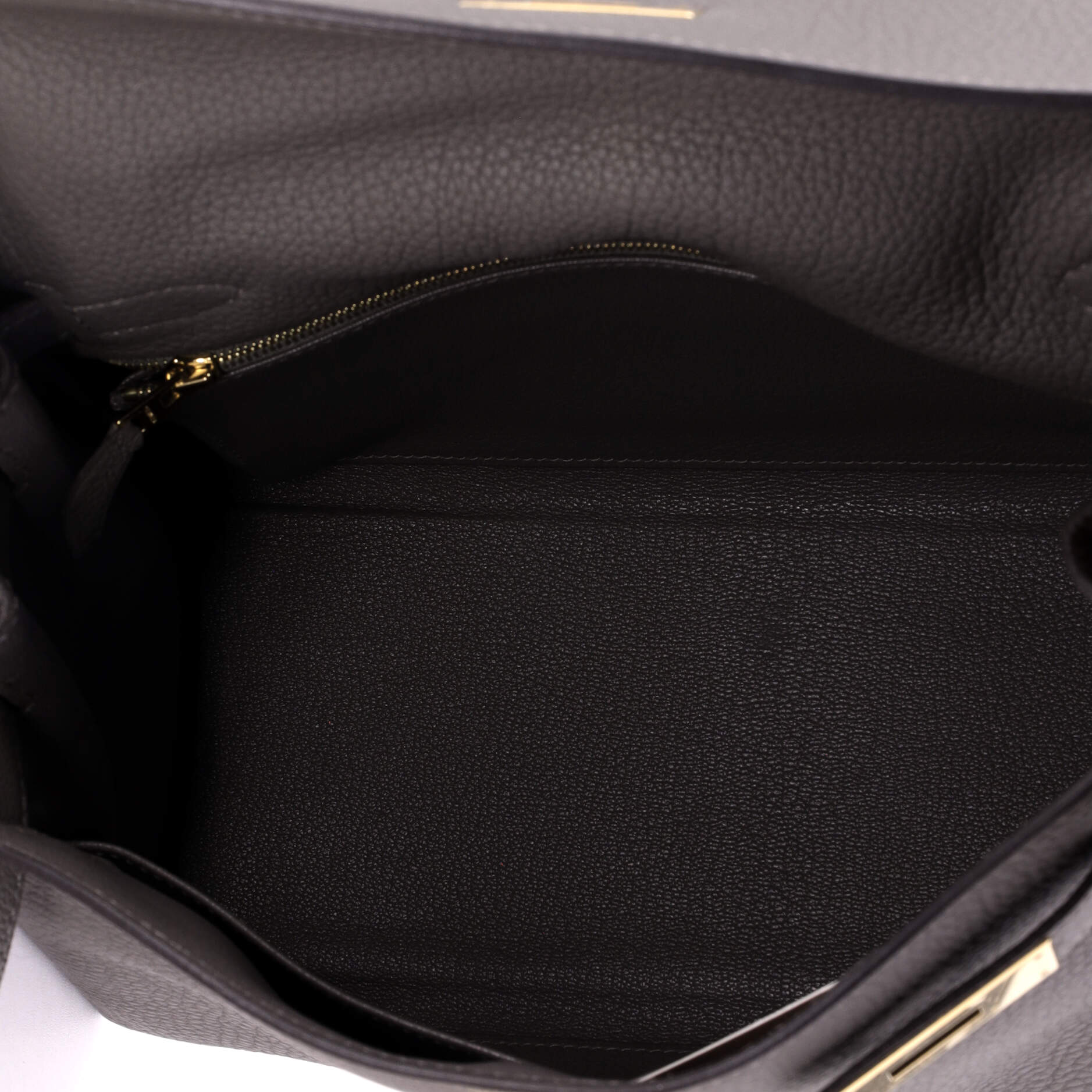Kelly Handbag Grey Togo with Gold Hardware 28 - Image 6