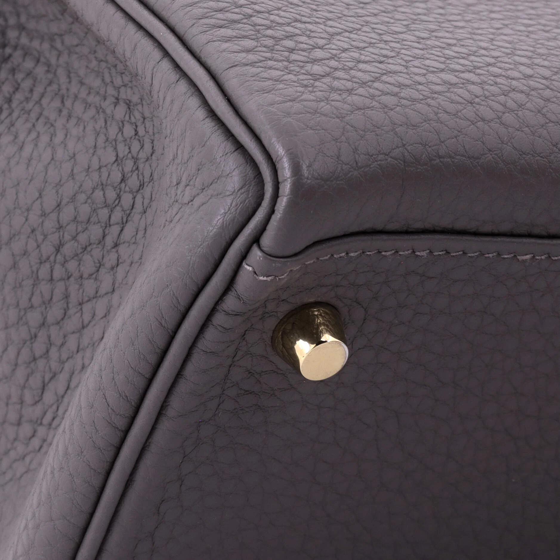 Kelly Handbag Grey Togo with Gold Hardware 28 - Image 7