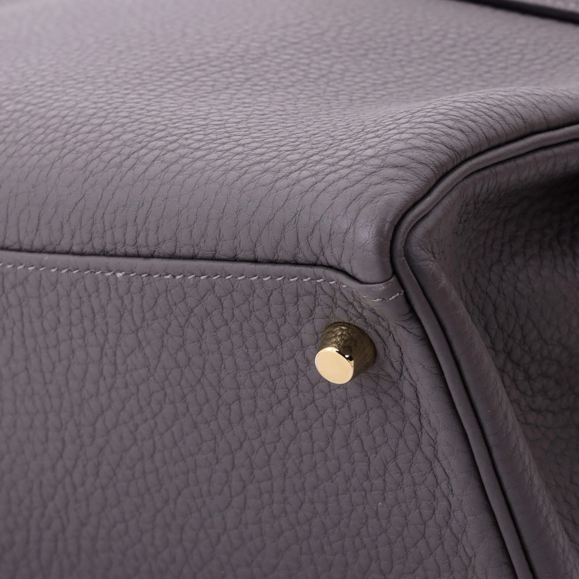 Kelly Handbag Grey Togo with Gold Hardware 28 - Image 8