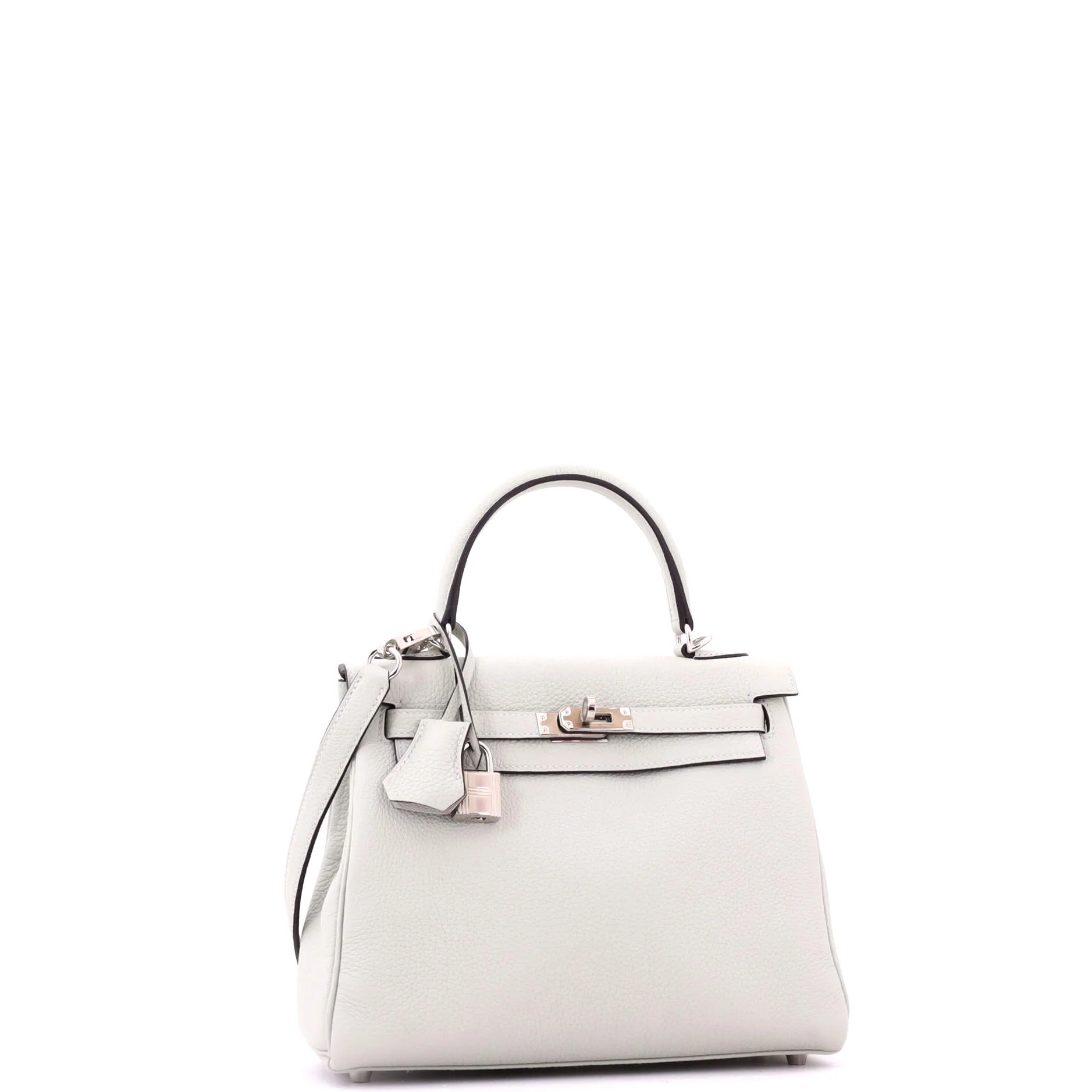 Kelly Handbag Grey Togo with Palladium Hardware 25 - Image 3
