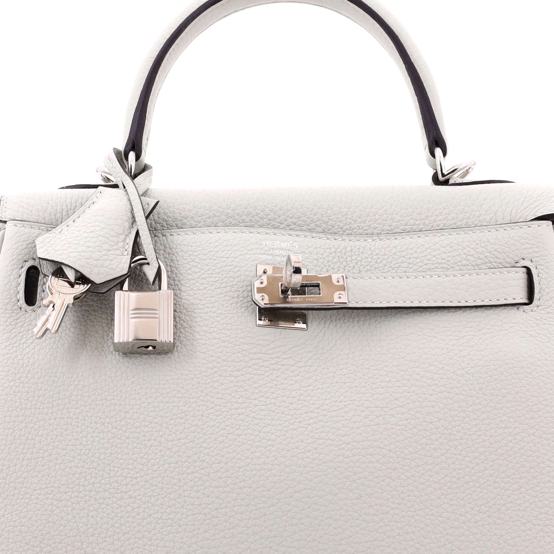 Kelly Handbag Grey Togo with Palladium Hardware 25 - Image 6