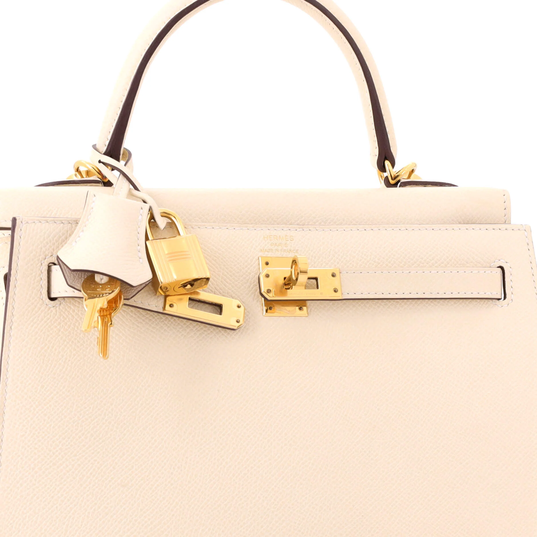 Kelly Handbag Light Epsom with Gold Hardware 25 - Image 7