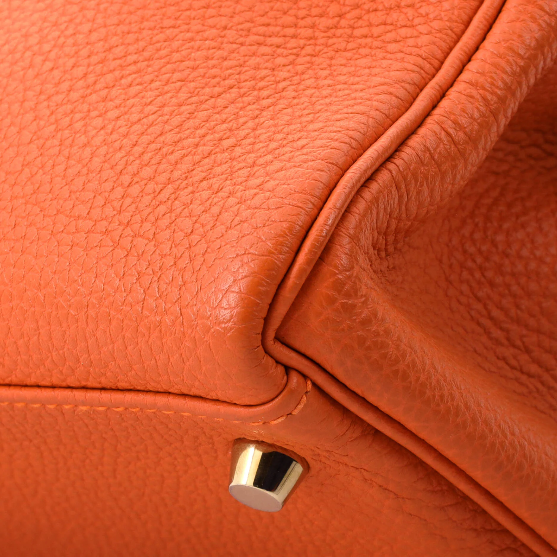 Kelly Handbag Orange H Togo with Gold Hardware 28 - Image 8