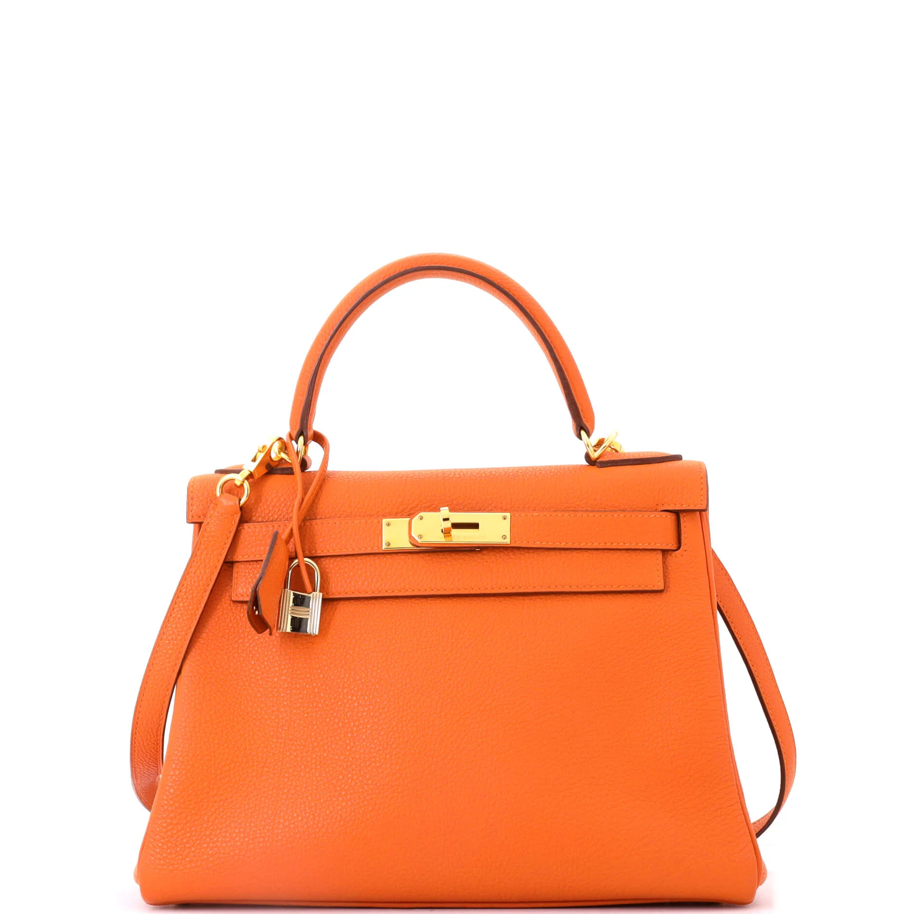 Kelly Handbag Orange H Togo with Gold Hardware 28