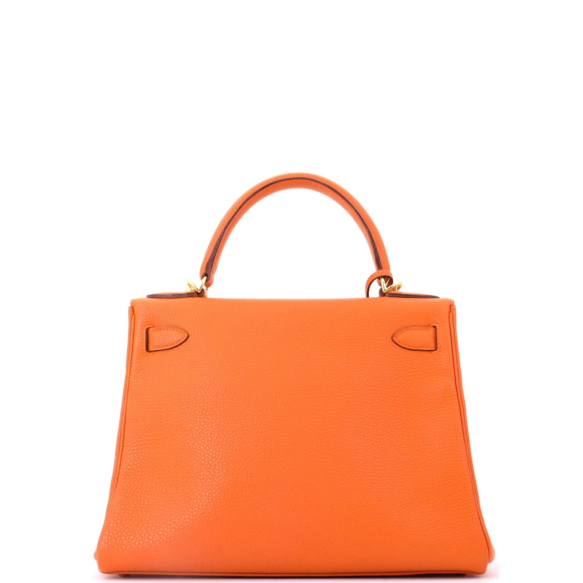 Kelly Handbag Orange H Togo with Gold Hardware 28 - Image 4