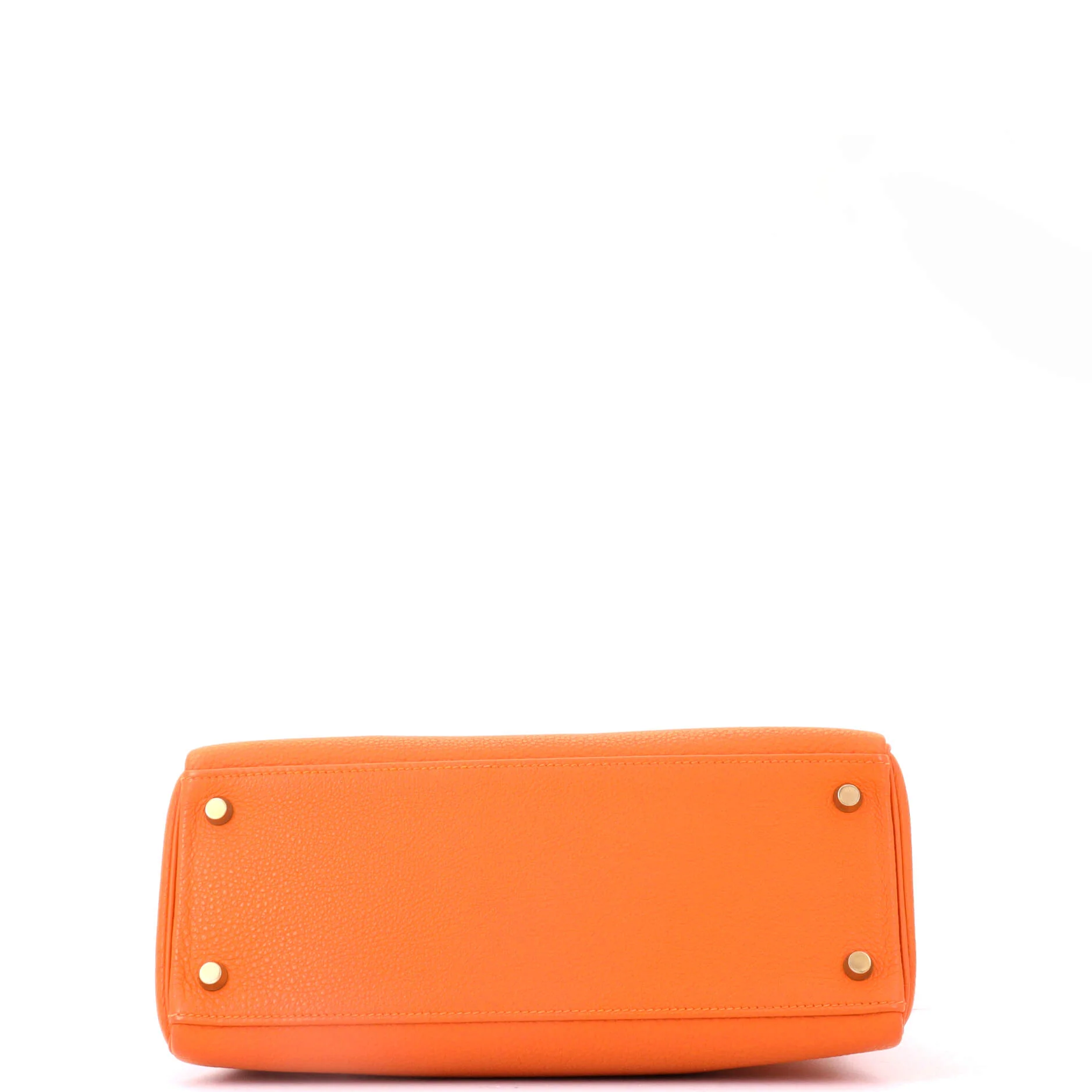Kelly Handbag Orange H Togo with Gold Hardware 28 - Image 5