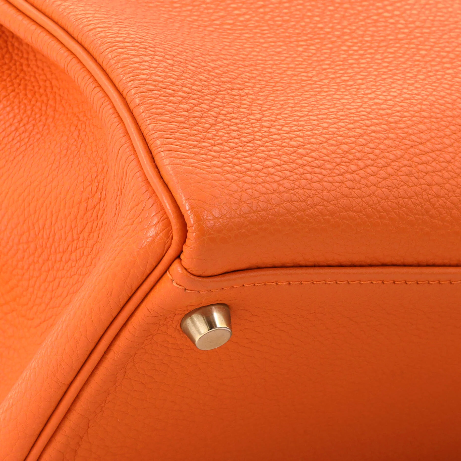 Kelly Handbag Orange H Togo with Gold Hardware 28 - Image 8