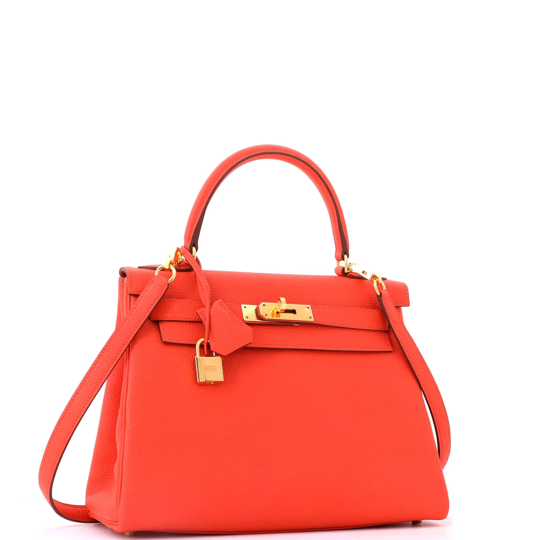 Kelly Handbag Capucine Togo with Gold Hardware 28 - Image 3