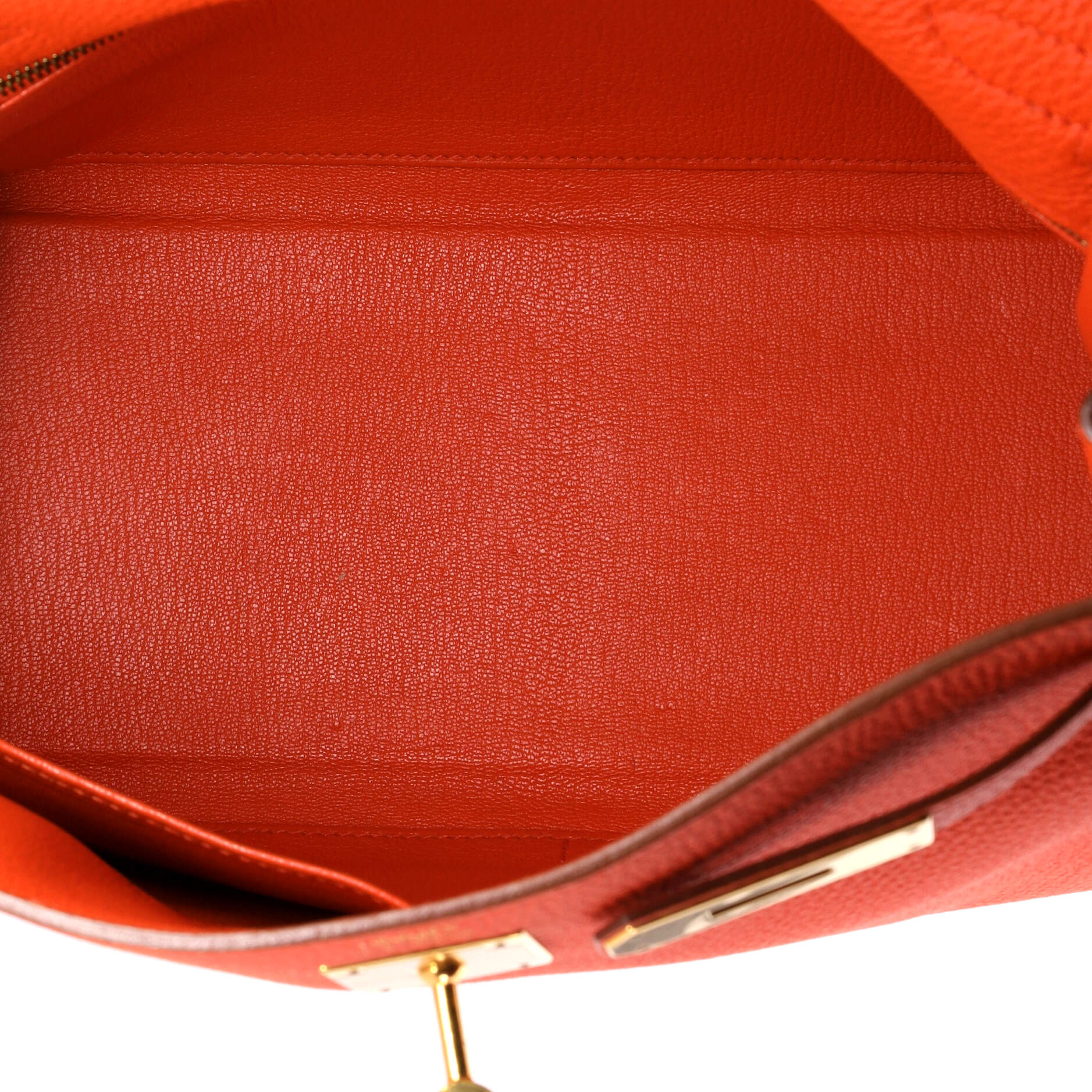 Kelly Handbag Capucine Togo with Gold Hardware 28 - Image 6