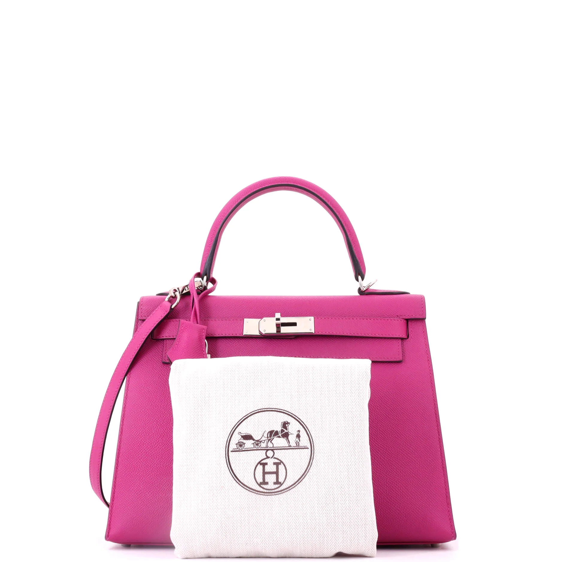Kelly Handbag Rose Pourpre Epsom with Palladium Hardware 28 - Image 2