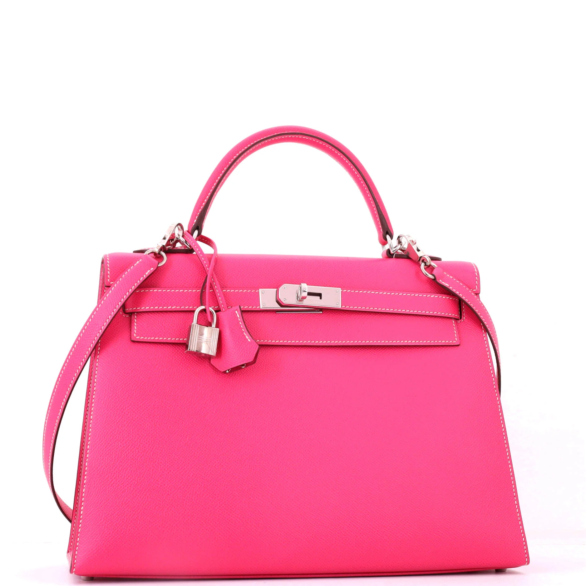 Kelly Handbag Rose Tyrien Epsom with Palladium Hardware 32 - Image 2