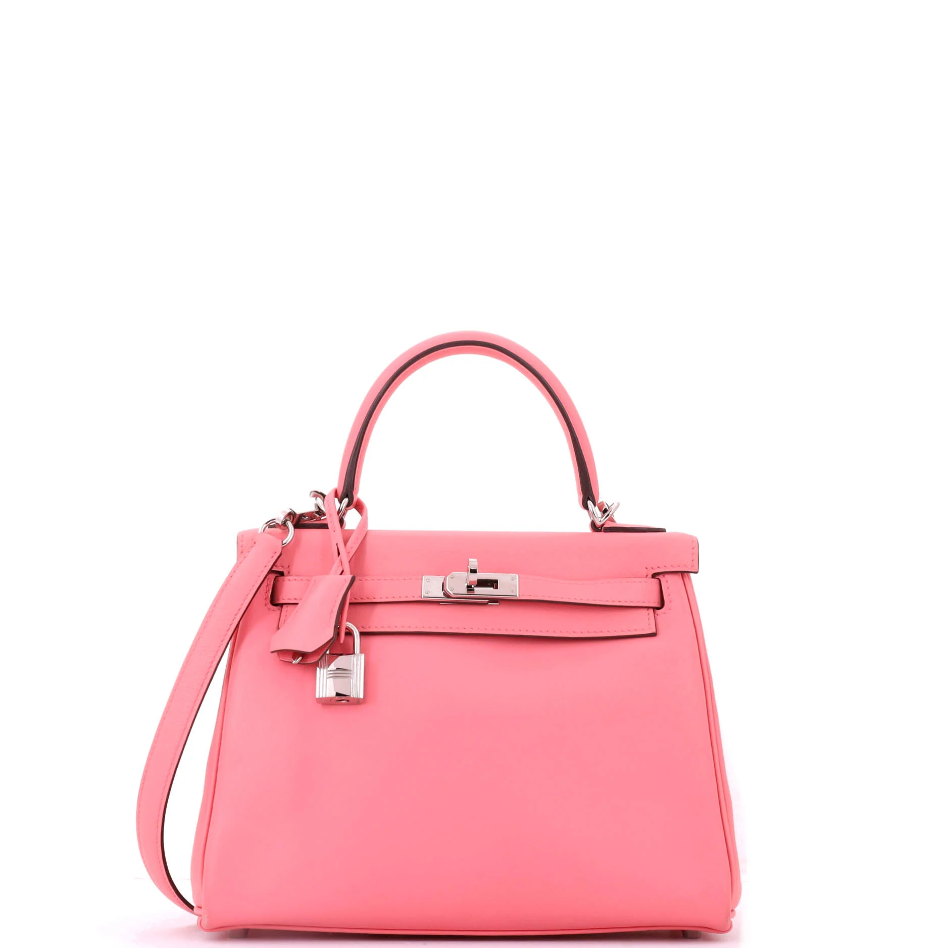 Kelly Handbag Rose D'Ete Swift with Palladium Hardware 25