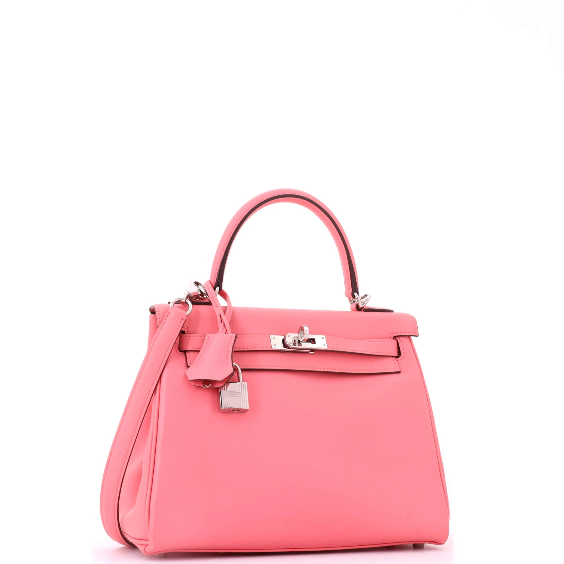 Kelly Handbag Rose D'Ete Swift with Palladium Hardware 25 - Image 3