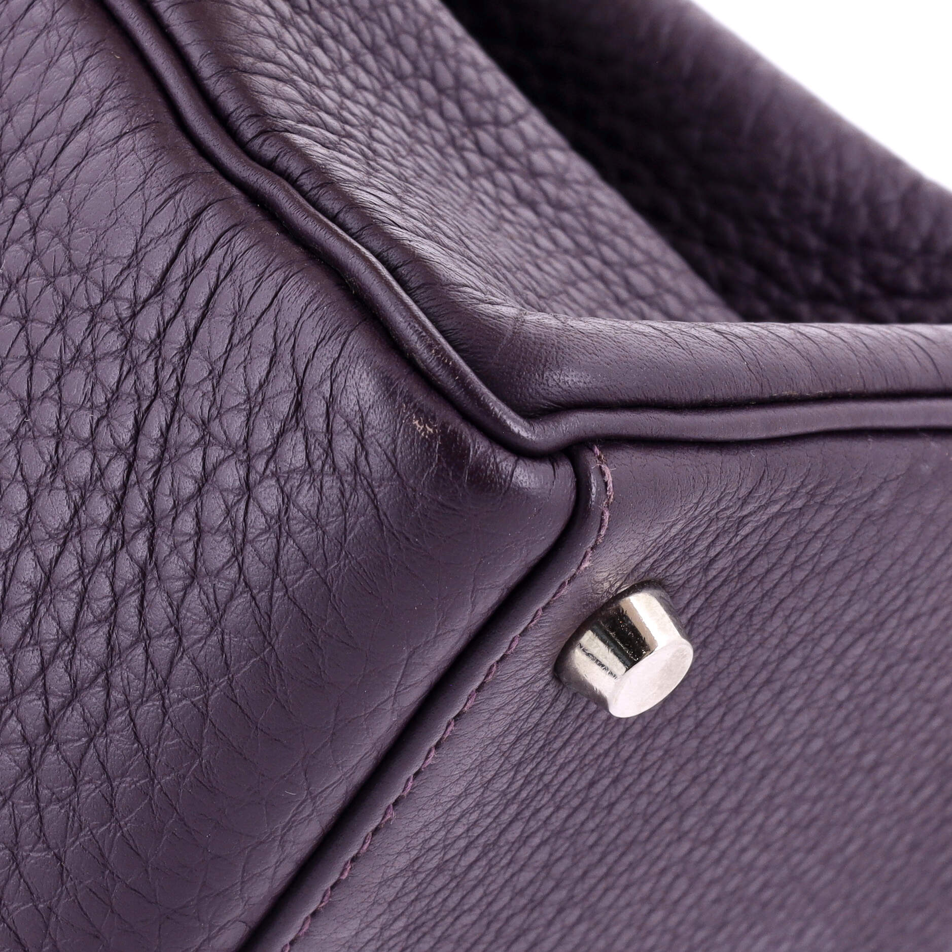 Kelly Handbag Cassis Clemence with Palladium Hardware 32 - Image 8
