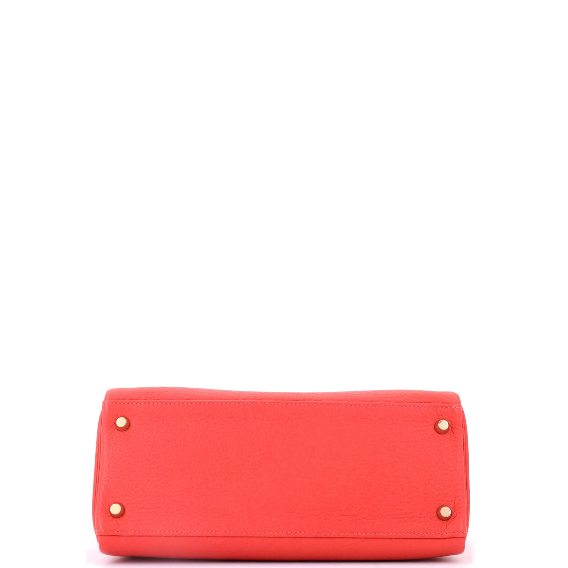 Kelly Handbag Geranium Clemence with Gold Hardware 28 - Image 5