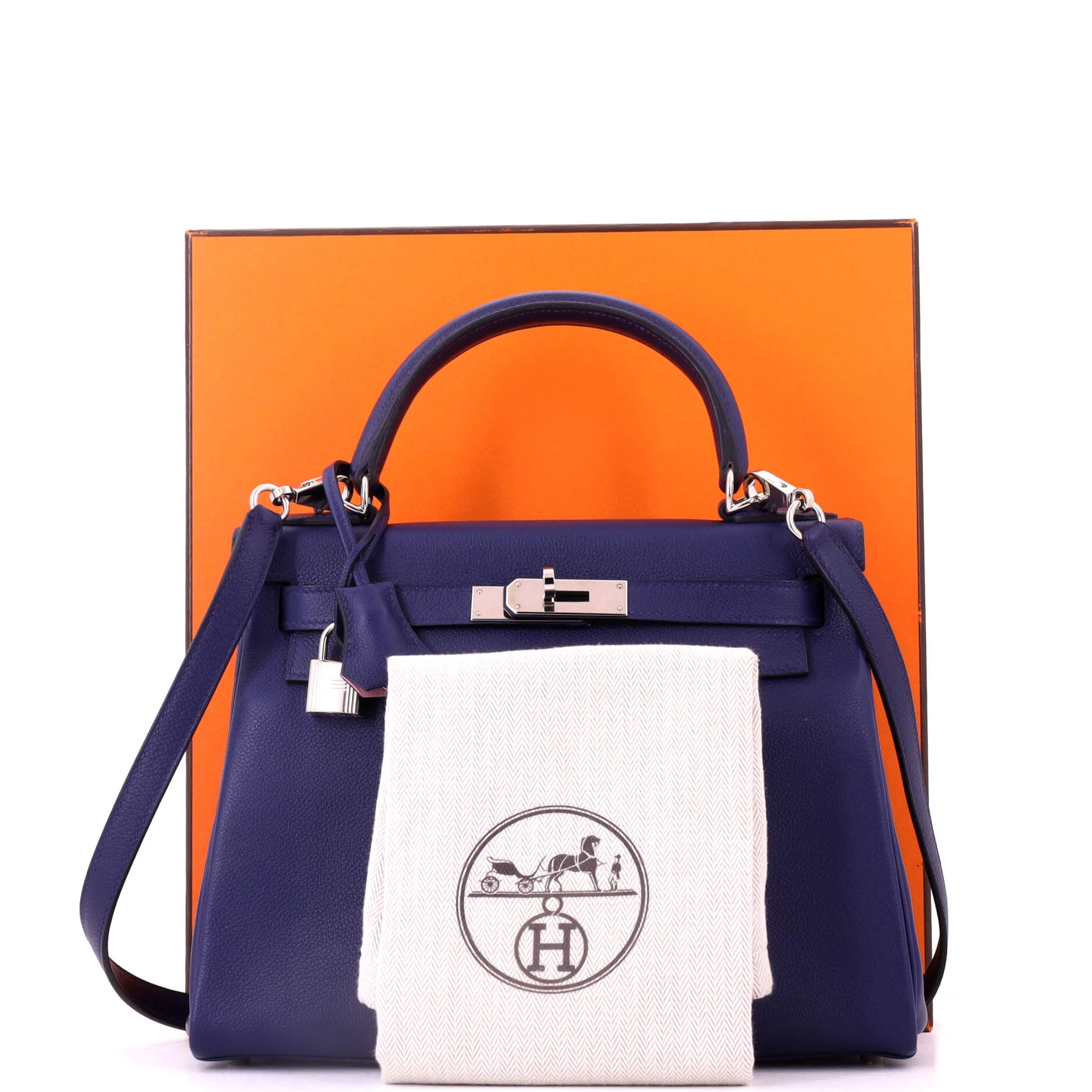 Kelly Handbag Verso Evercolor with Palladium Hardware 28 - Image 2