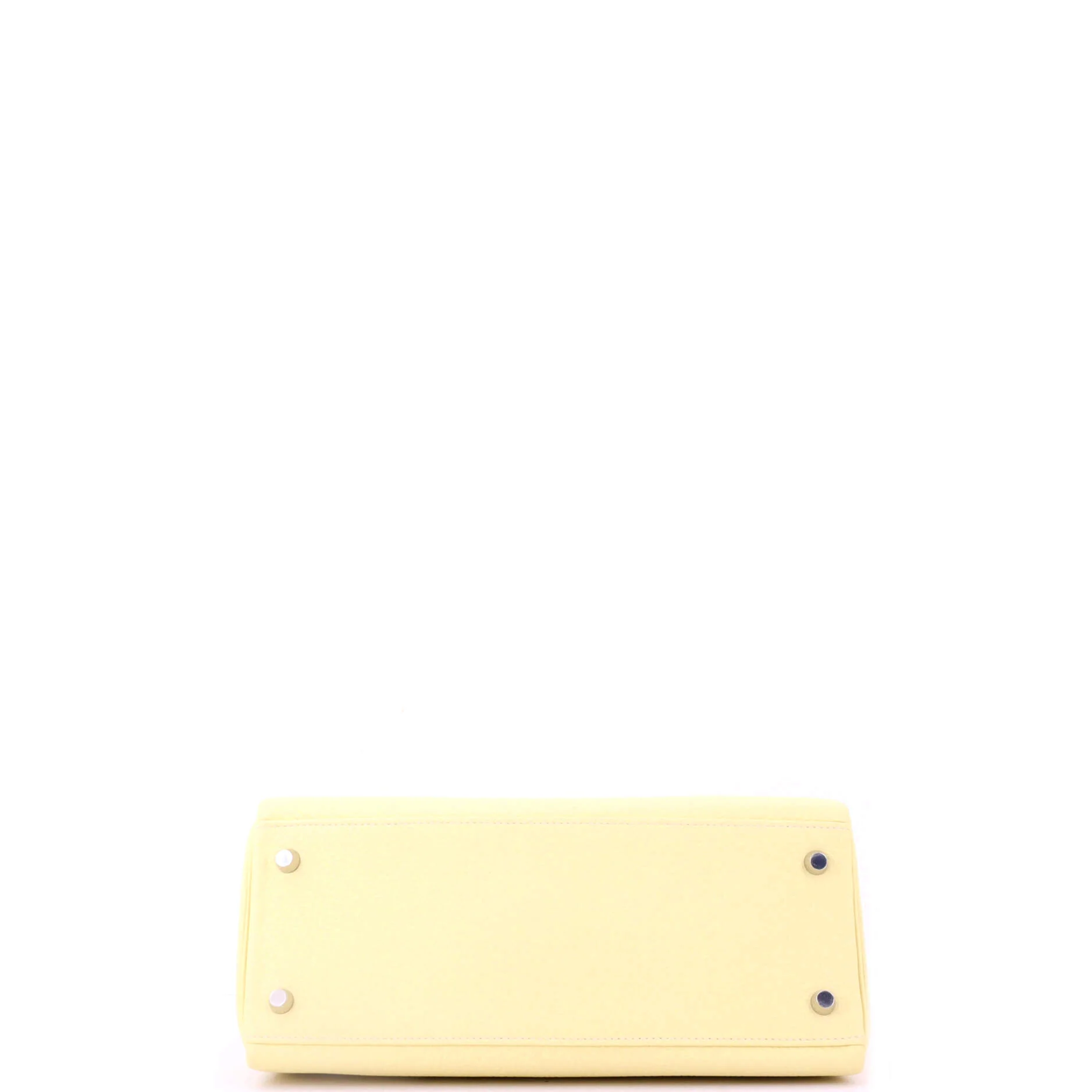 Kelly Handbag Jaune Poussin Clemence with Palladium Hardware 28 - Image 5