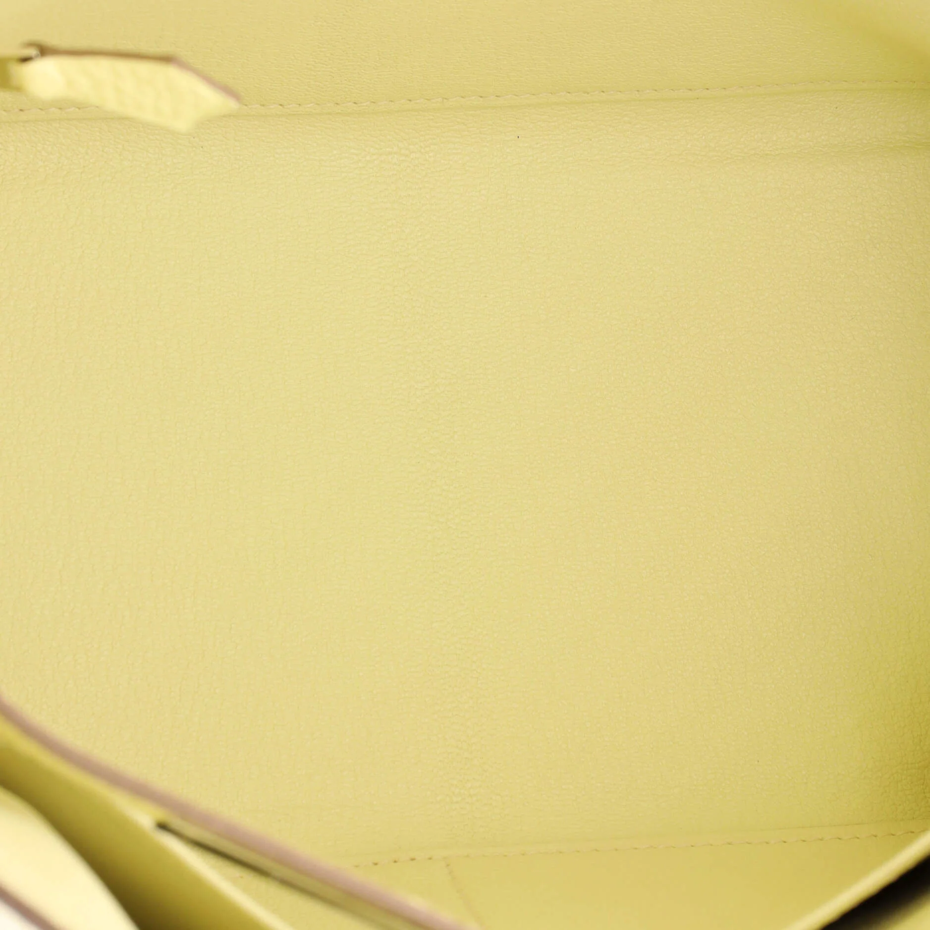 Kelly Handbag Jaune Poussin Clemence with Palladium Hardware 28 - Image 7