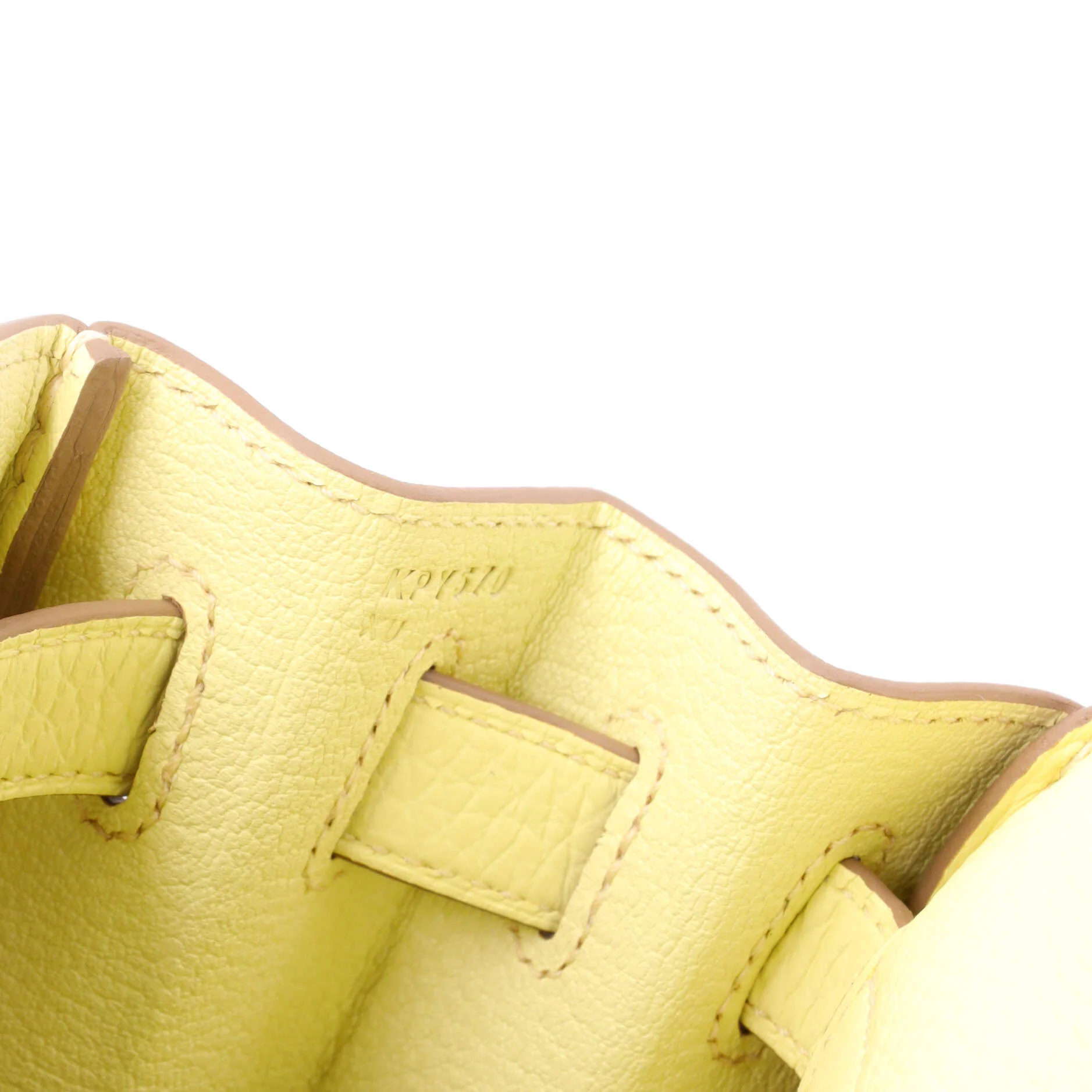 Kelly Handbag Jaune Poussin Clemence with Palladium Hardware 28 - Image 8