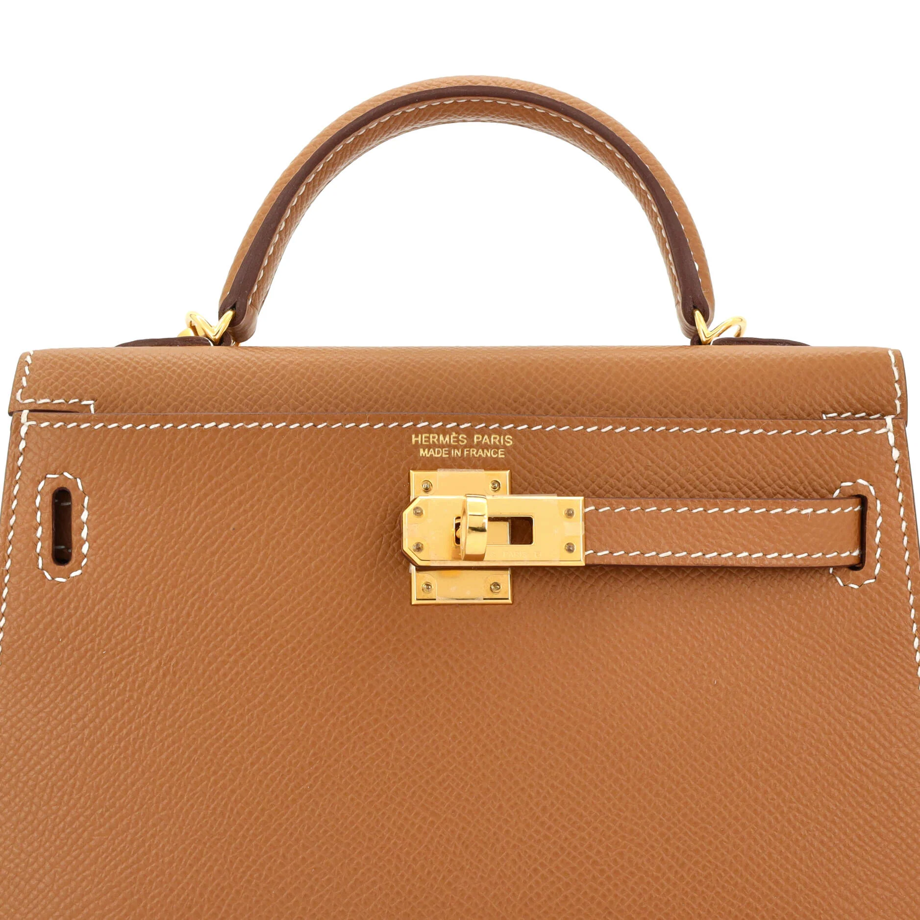 Kelly Mini II Bag Gold Epsom with Gold Hardware 20 - Image 7