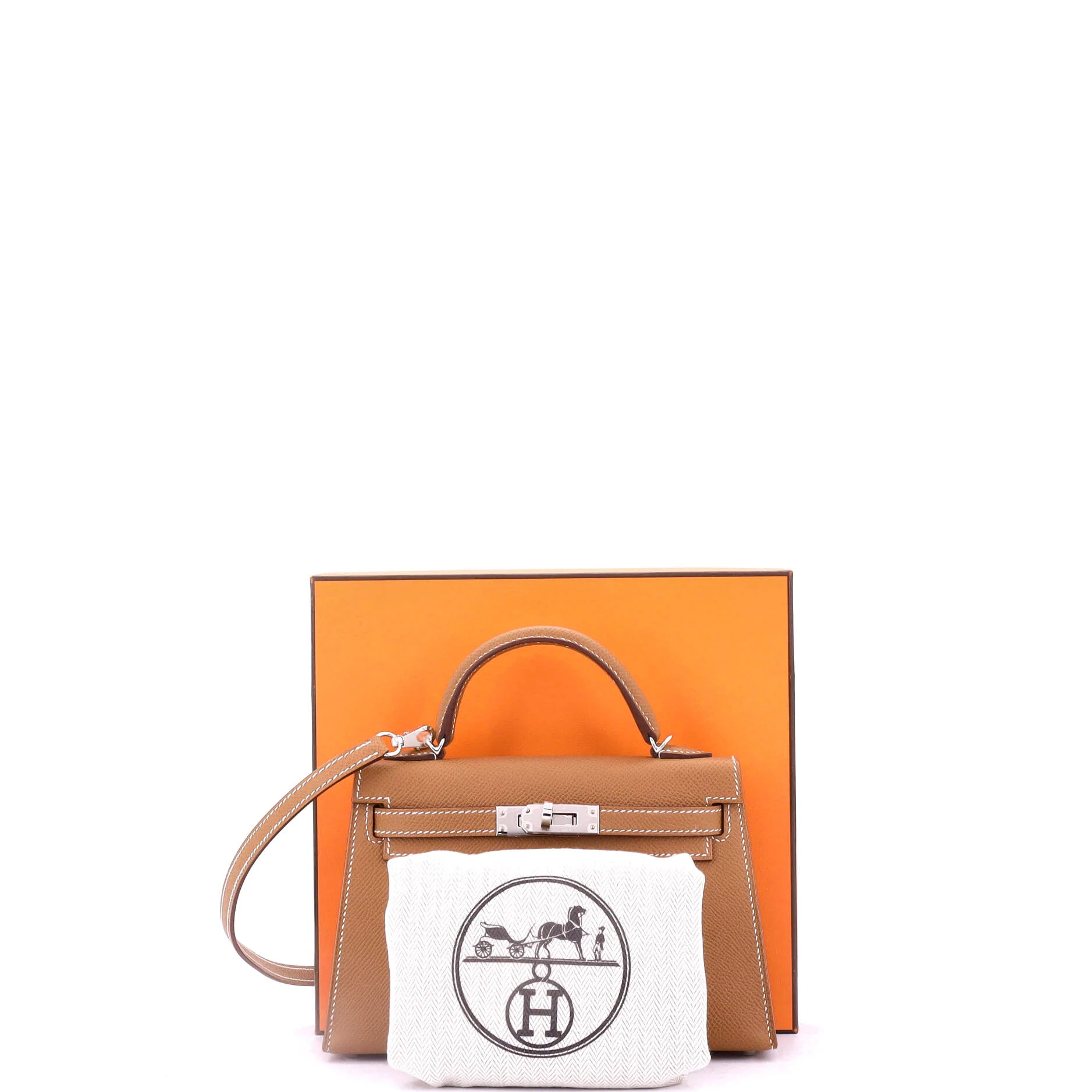 Kelly Mini II Bag Gold Epsom with Palladium Hardware 20 - Image 2