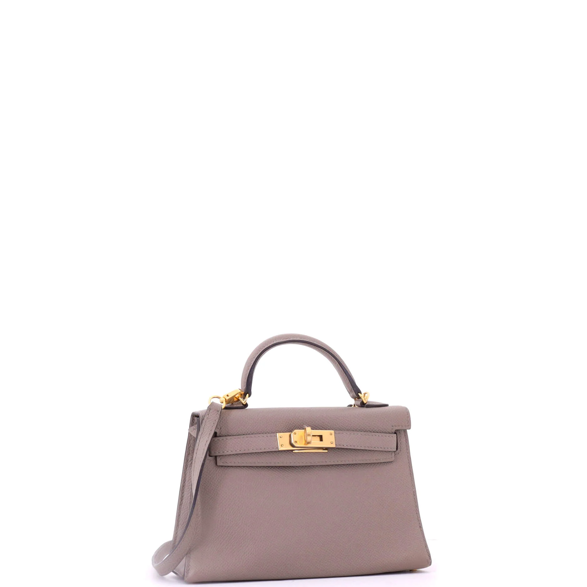 Kelly Mini II Bag Grey Epsom with Gold Hardware 20 - Image 3