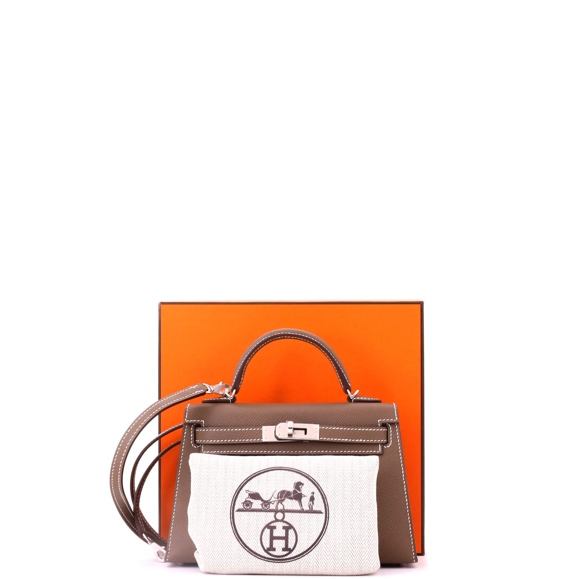 Kelly Mini II Bag Grey Epsom with Palladium Hardware 20 - Image 2
