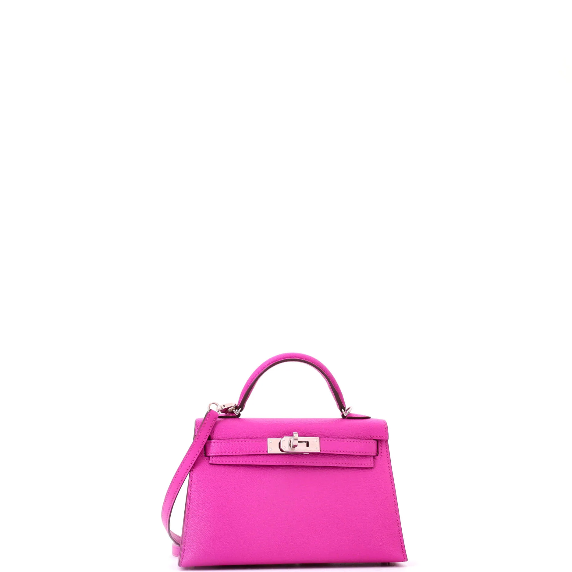 Kelly Mini II Bag Rose Pourpre Chevre Mysore with Palladium Hardware 20 - Image 3