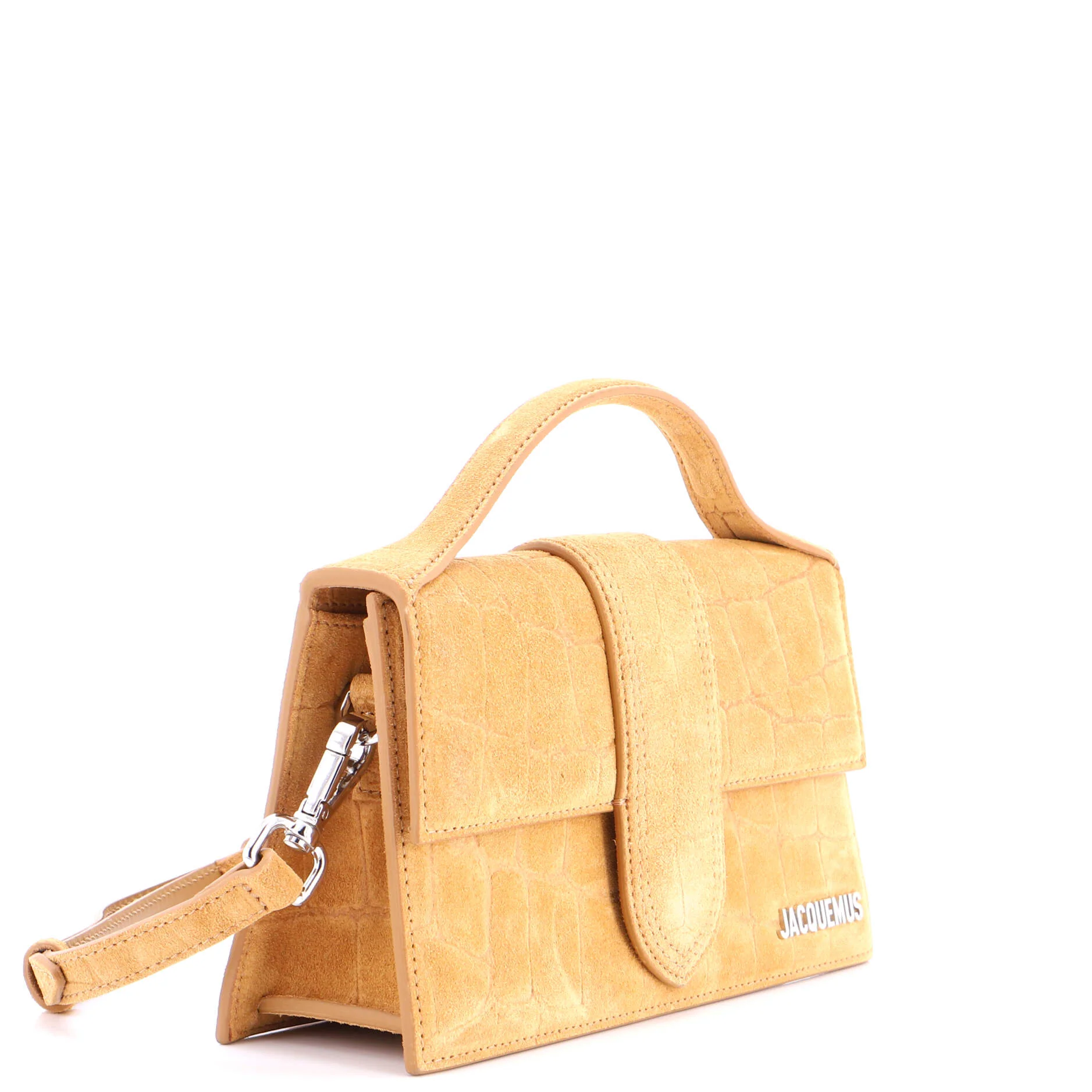 Le Grand Bambino Flap Bag Crocodile Embossed Suede - Image 2
