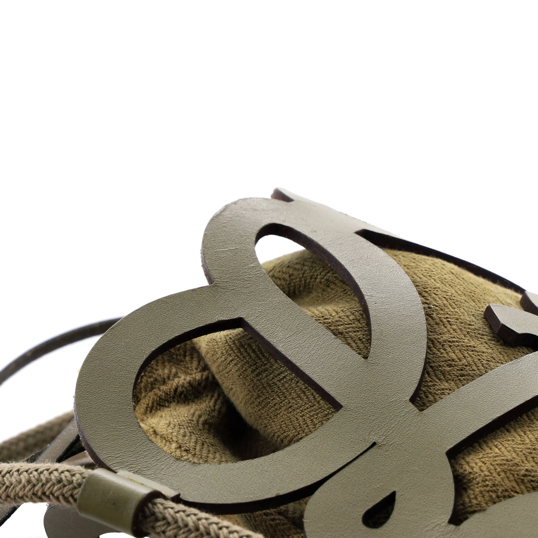 Anagram Cut Out Crossbody Bag Leather with Canvas Mini - Image 7