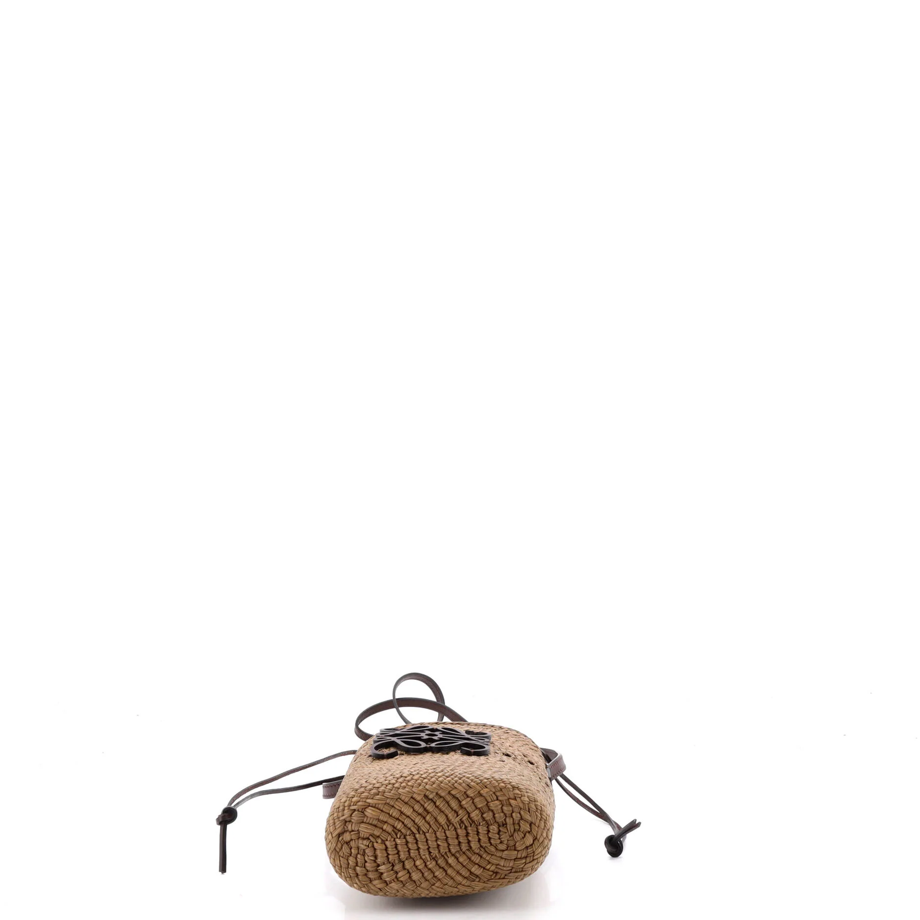Paula's Ibiza Anagram Bucket Bag Woven Raffia with Leather - Image 4