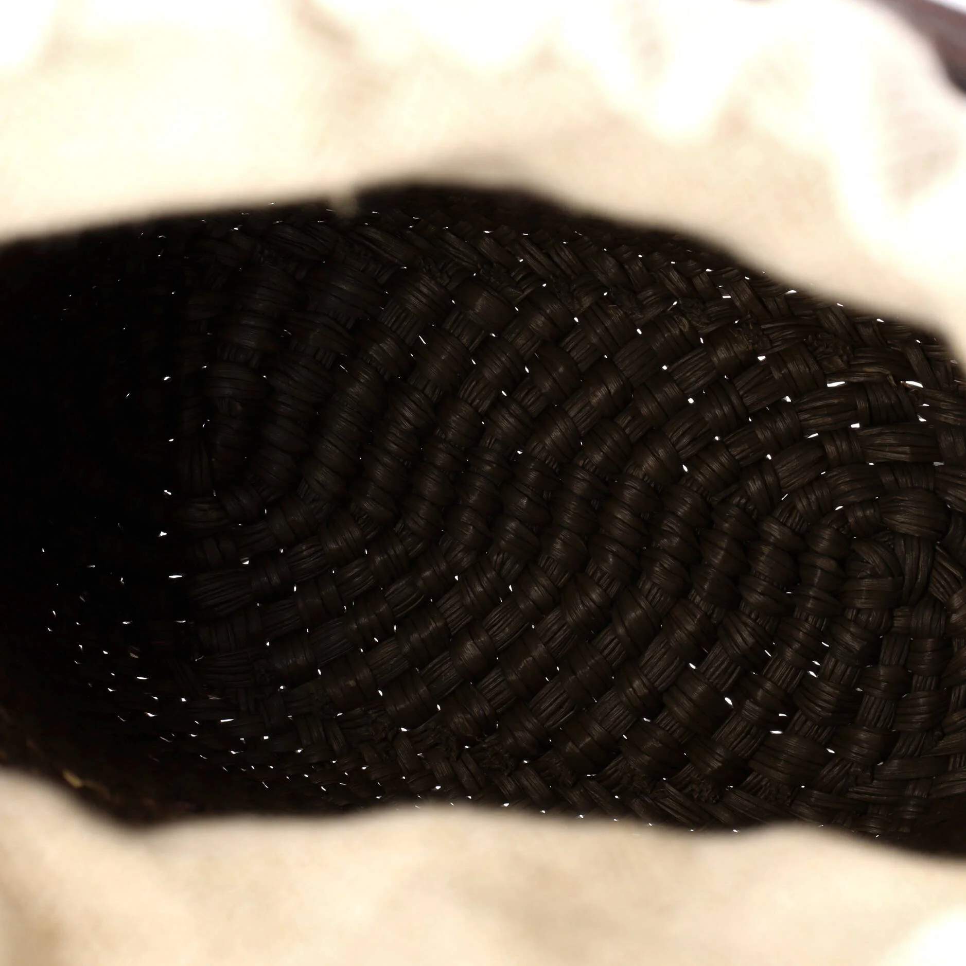 Paula's Ibiza Anagram Bucket Bag Woven Raffia with Leather - Image 5