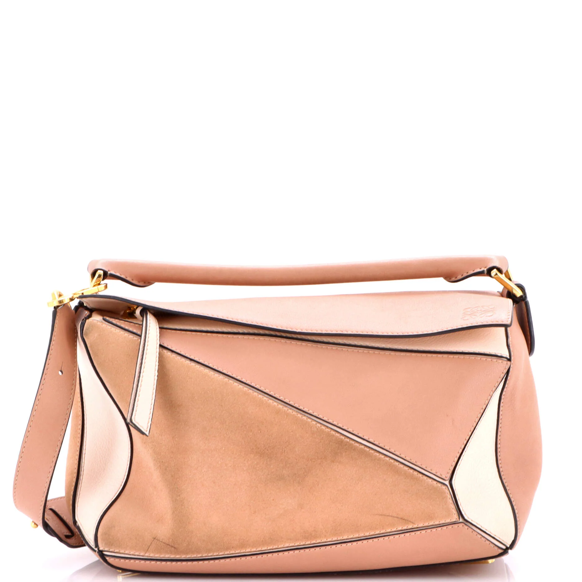 Puzzle Bag Leather and Suede Small