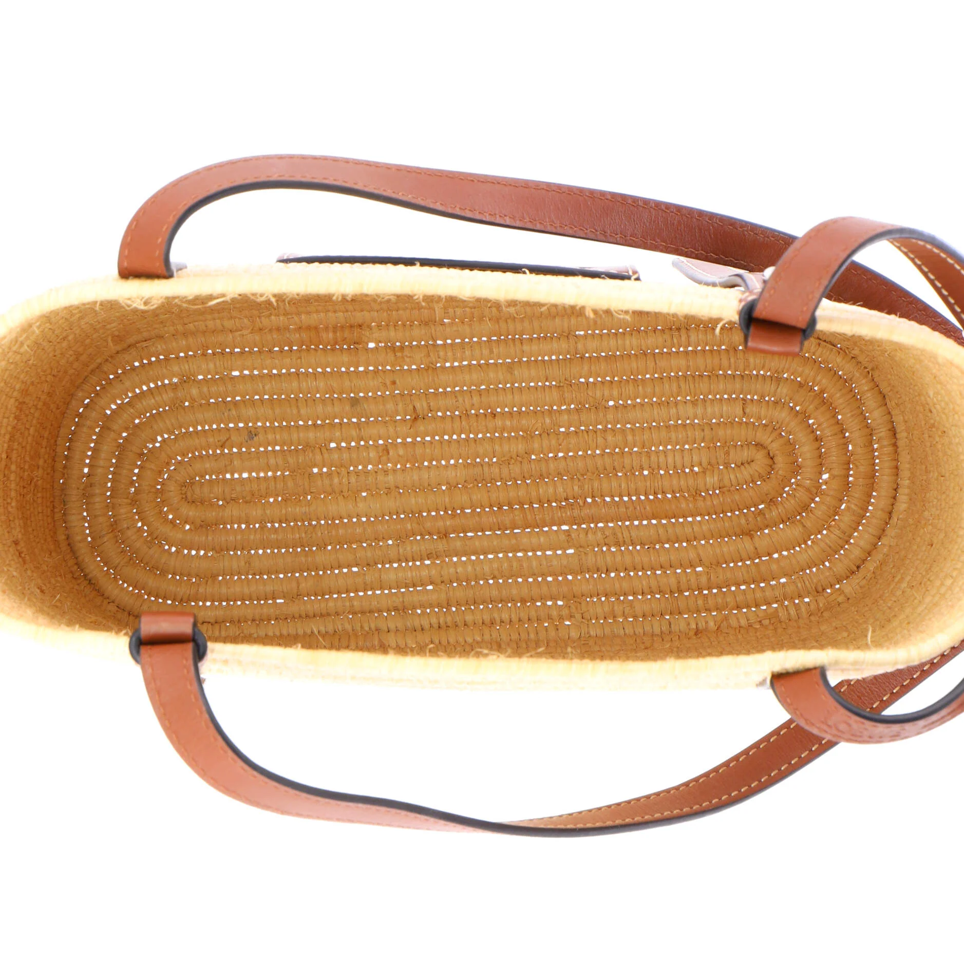Square Basket Tote Woven Raffia Small - Image 5