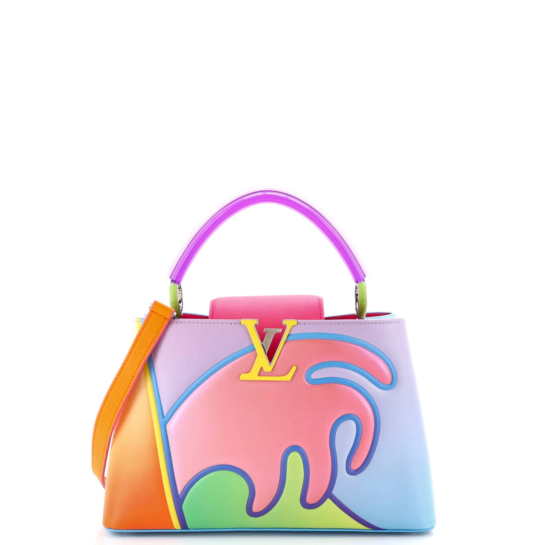 Alex Israel ArtyCapucines Bag Multicolor Leather with Plexiglass PM