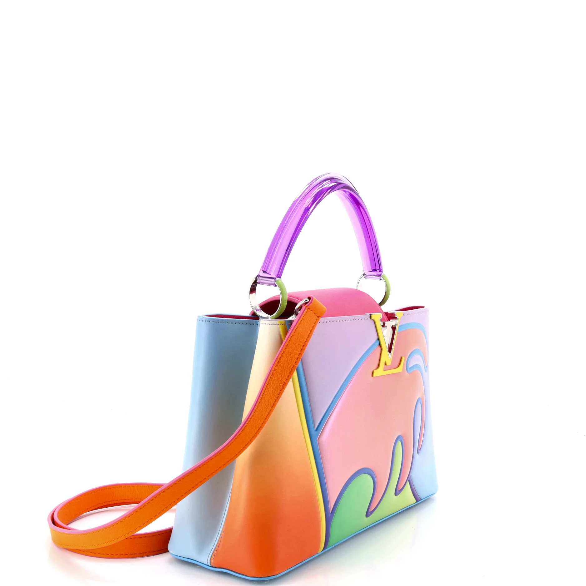 Alex Israel ArtyCapucines Bag Multicolor Leather with Plexiglass PM - Image 2