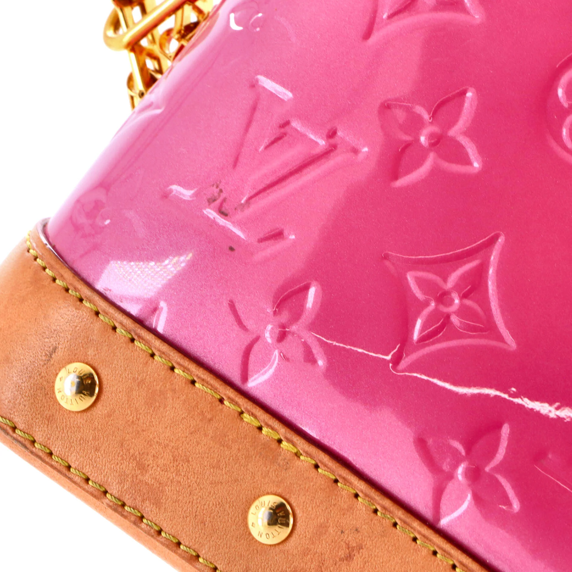 Alma Charm Chain Handbag Monogram Vernis BB - Image 6